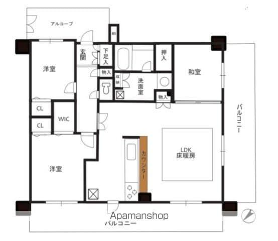 クレストフォルム上野グランステージ(3LDK/3階)の間取り写真