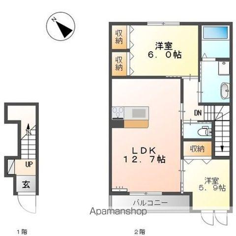 メゾン・ティエード(2LDK/2階)の間取り写真