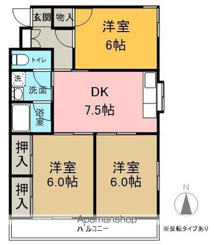 ルミエール(3DK/2階)の間取り写真