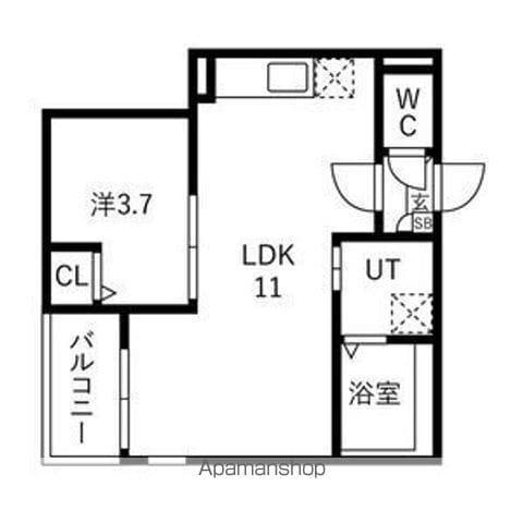 JACK SHIMMACHIⅠ(1LDK/2階)の間取り写真