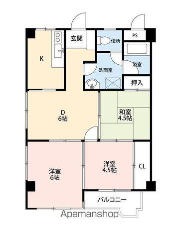 ラポール浜寺(3LDK/3階)の間取り写真