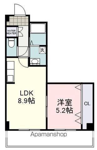 静岡スカイタウン(1LDK/9階)の間取り写真