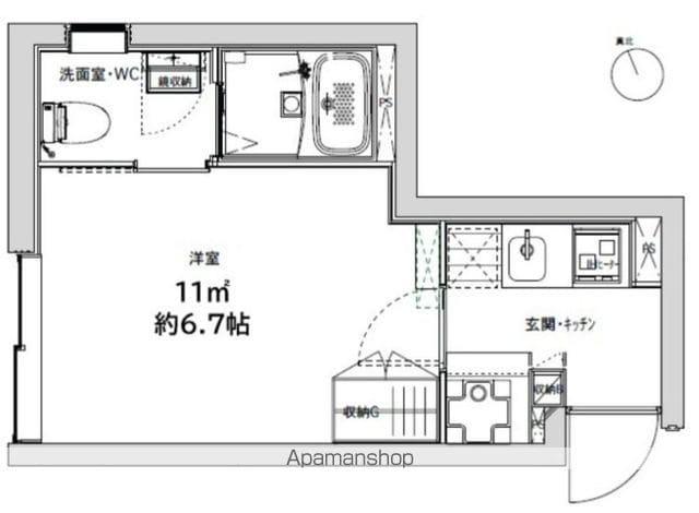 LIFEED CREAL 広尾(1K/1階)の間取り写真