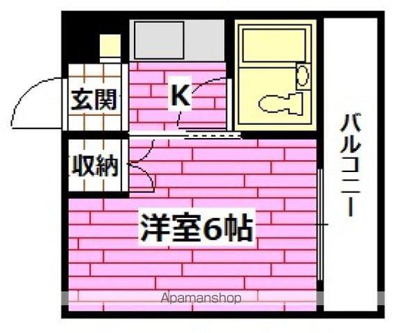 ヴィラ海田(1K/4階)の間取り写真