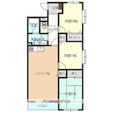 サンフレッシュ西下台(3LDK/3階)の間取り写真