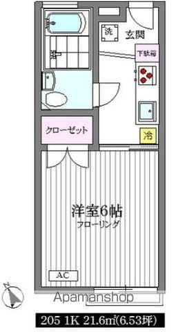 もりのいえ(1K/2階)の間取り写真