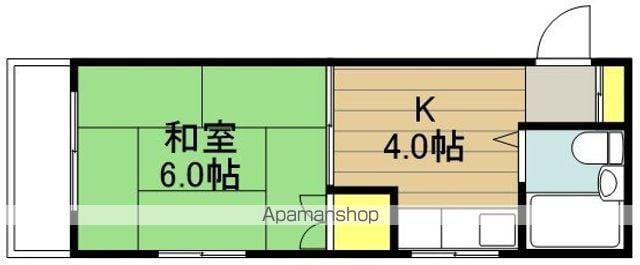 ハイツティファニー(1K/2階)の間取り写真