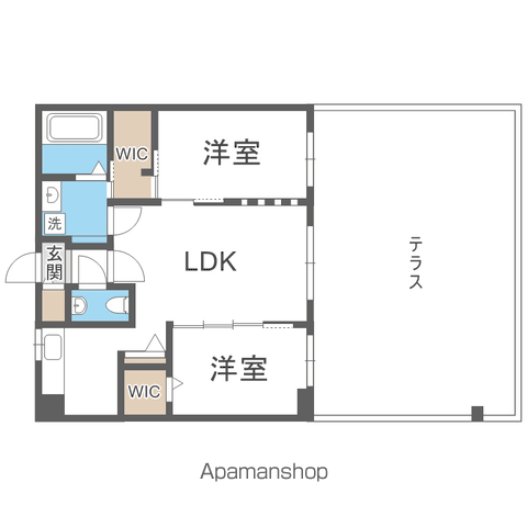 ONE YAMAHANA(2LDK/1階)の間取り写真