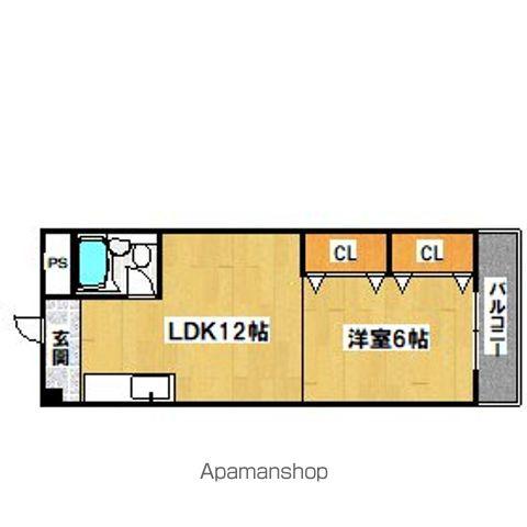 エバーグリーン西田辺ハイツ(1LDK/4階)の間取り写真