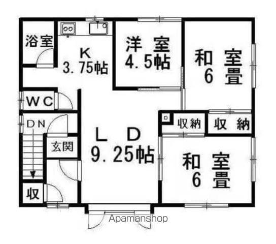 土屋ハイツ B棟(3LDK/2階)の間取り写真