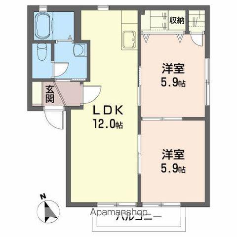 プレッセ山根A(2LDK/1階)の間取り写真