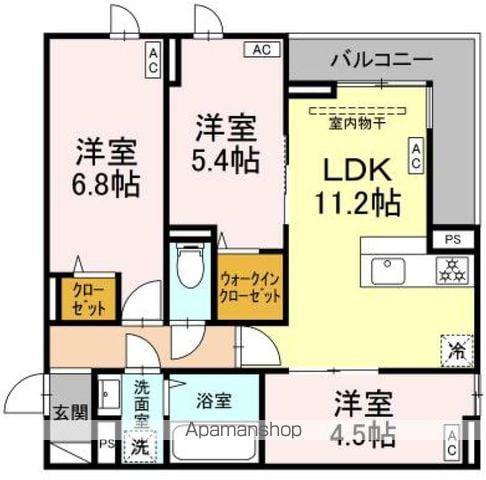 セレスティア桜上水(3LDK/2階)の間取り写真