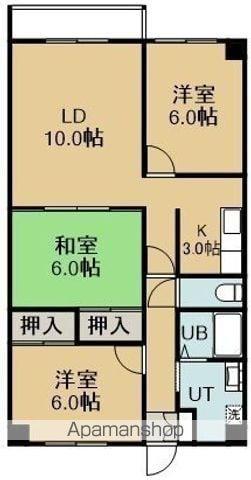 レジデンス美原A棟(3LDK/1階)の間取り写真