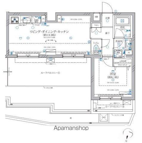 ALIVIS新江古田(1LDK/3階)の間取り写真