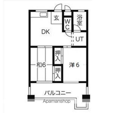 コーポ香流橋(2LDK/3階)の間取り写真