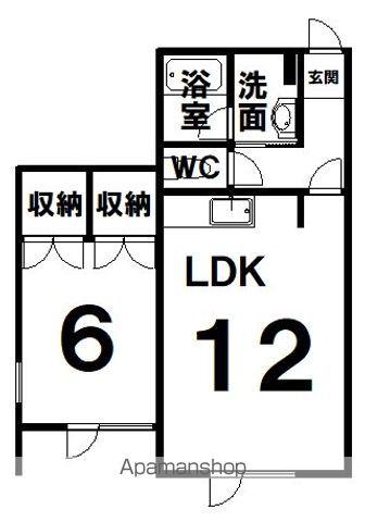 サンハイム春日Ⅱ(1LDK/1階)の間取り写真