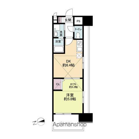 レジディア博多(1DK/14階)の間取り写真