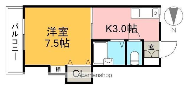 土讃線 波川駅 徒歩86分 2階建 築27年(1K/1階)の間取り写真
