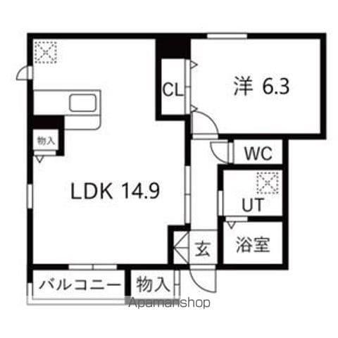 リヴィエール(1LDK/1階)の間取り写真