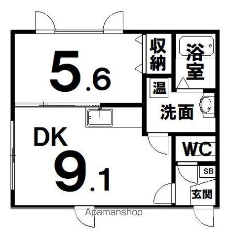 アーバンエステート昭和(1LDK/1階)の間取り写真