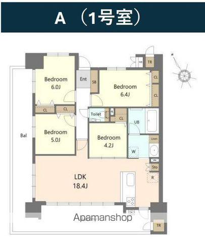 S-RESIDENCE愛宕サウス(4LDK/10階)の間取り写真