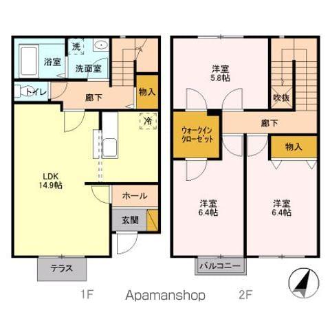 ラルジュ　Ａ(3LDK)の間取り写真