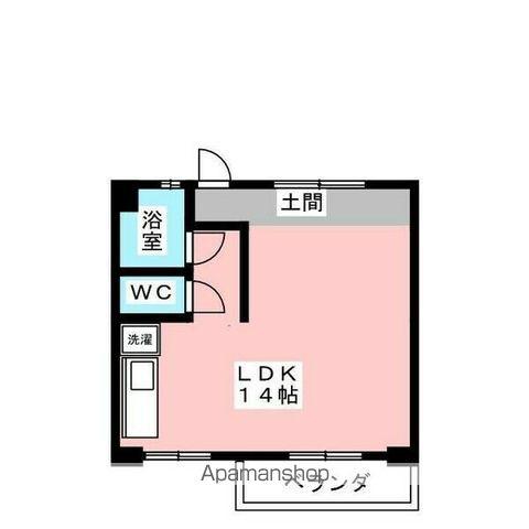 ザ・スクエア(ワンルーム/2階)の間取り写真