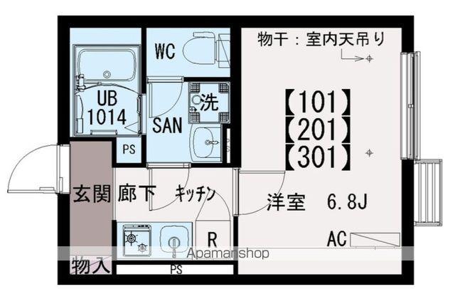 IXO江戸川Ⅱ(1K/1階)の間取り写真