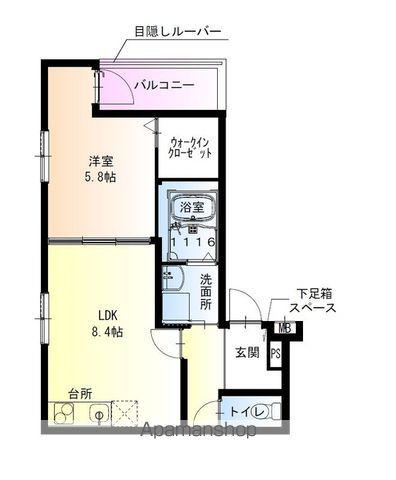 フジパレス羽衣駅南(1LDK/2階)の間取り写真