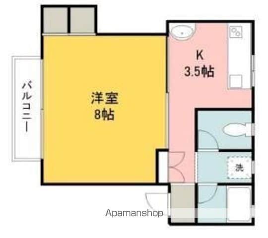 サンヴェルディ東石井(1K/2階)の間取り写真