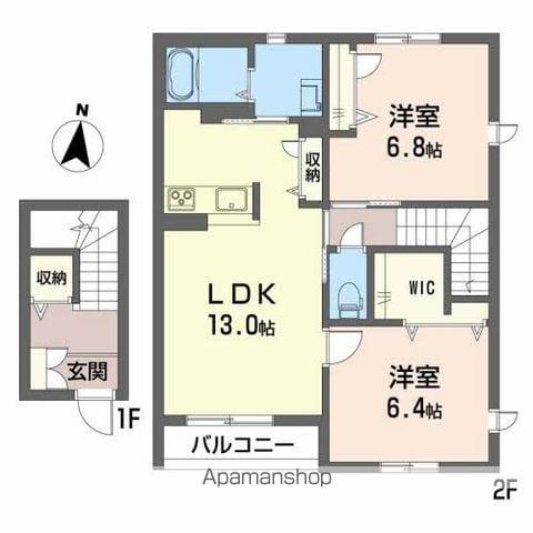クオーレB(2LDK/2階)の間取り写真