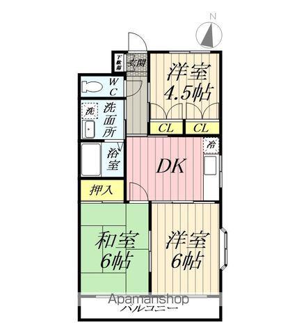 フェンネル立澤(3DK/2階)の間取り写真