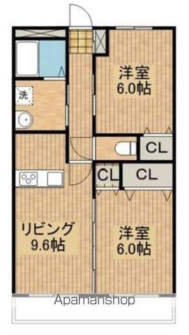 ライトプレイス(2LDK/1階)の間取り写真