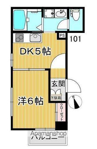 アロン・ド池尻(1DK/1階)の間取り写真