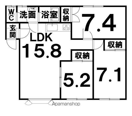 グランディスⅠ(3LDK/2階)の間取り写真