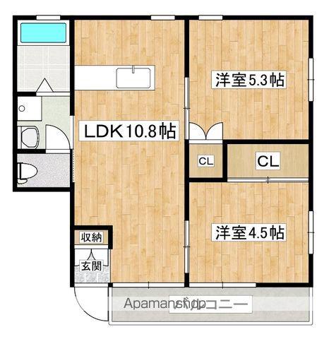 LIETO蓼池 C棟(2LDK/1階)の間取り写真