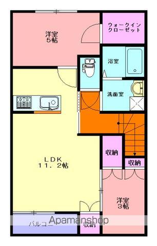REVEUR赤荻Ⅰ(2LDK/2階)の間取り写真