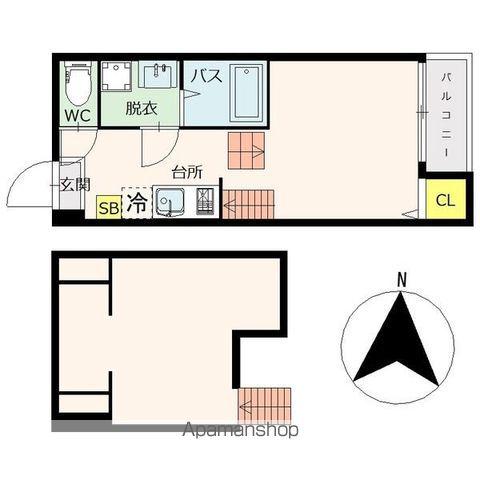 エクセレント旭ヶ丘(1K/1階)の間取り写真