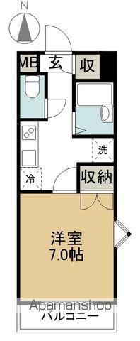クレストⅢ(1K/1階)の間取り写真
