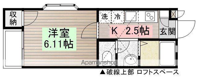 ブランヴェール(1K/2階)の間取り写真