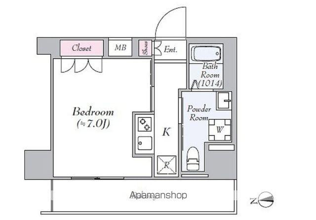 GENOVIA東日本橋駅前GREEN VELI(1K/7階)の間取り写真