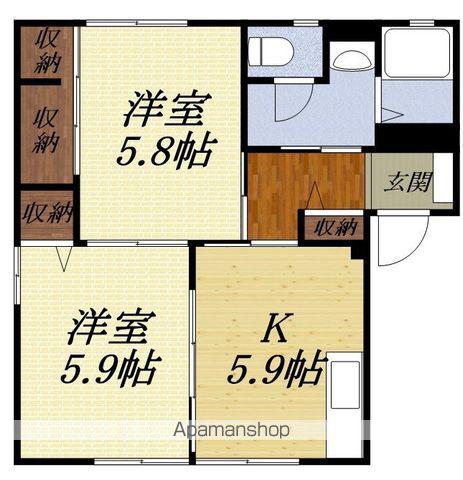 CITY田園(2DK/2階)の間取り写真