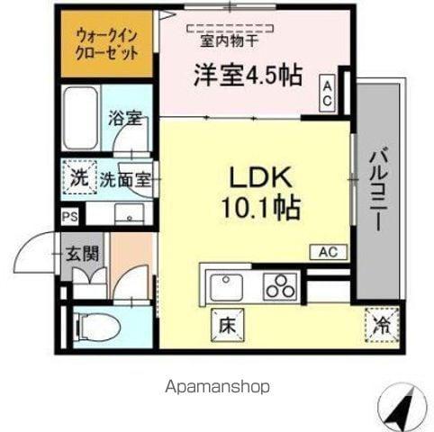 ASSET-COURT立川上砂町5丁目 B棟(1LDK/1階)の間取り写真