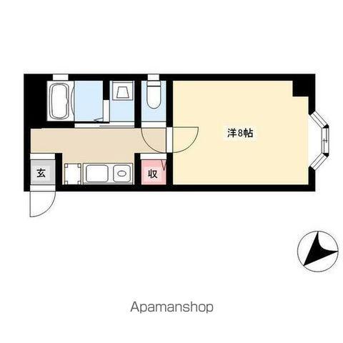 シャトレ上小田井(1K/1階)の間取り写真