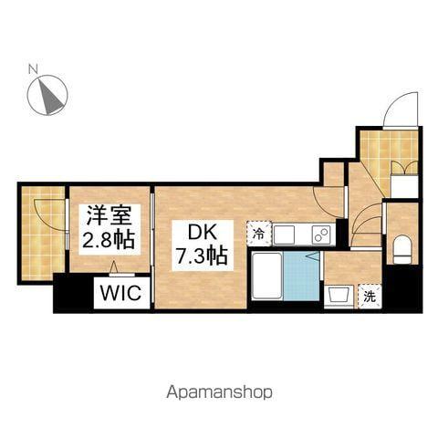 CREST TAPP東別院(1DK/11階)の間取り写真