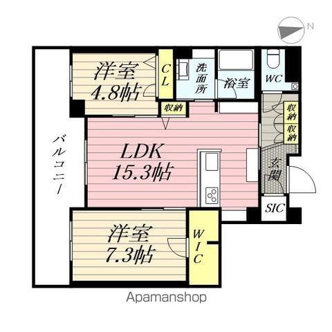 ゼフィールメゾンプレミア緑園(2LDK/3階)の間取り写真