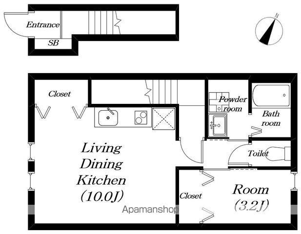 メゾンドアンジュ A棟(1LDK/2階)の間取り写真