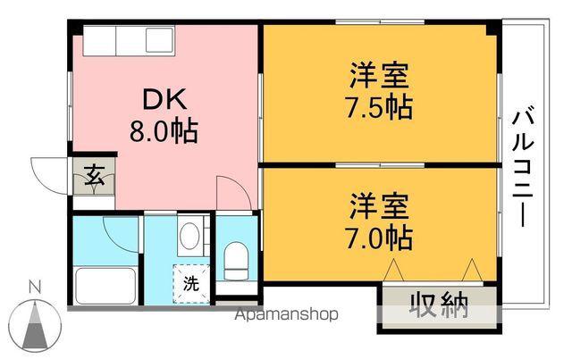 コーポラスアミー(2DK/3階)の間取り写真