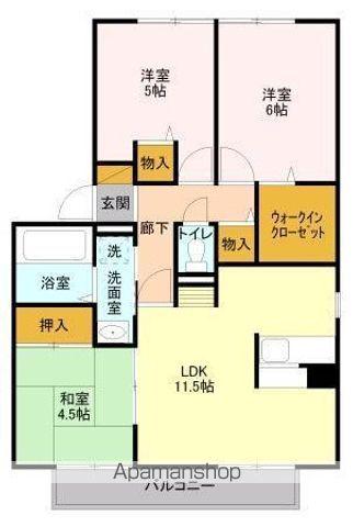 フラワーハウス(3LDK/2階)の間取り写真