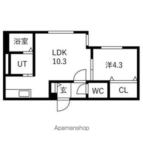 栄通17丁目MS(1LDK/3階)の間取り写真